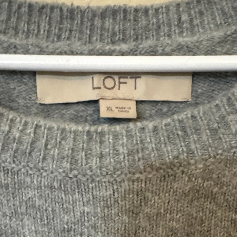 LOFT Gray Women's Cold Shoulder Sweater (Fair condition) - Picture 3 of 8